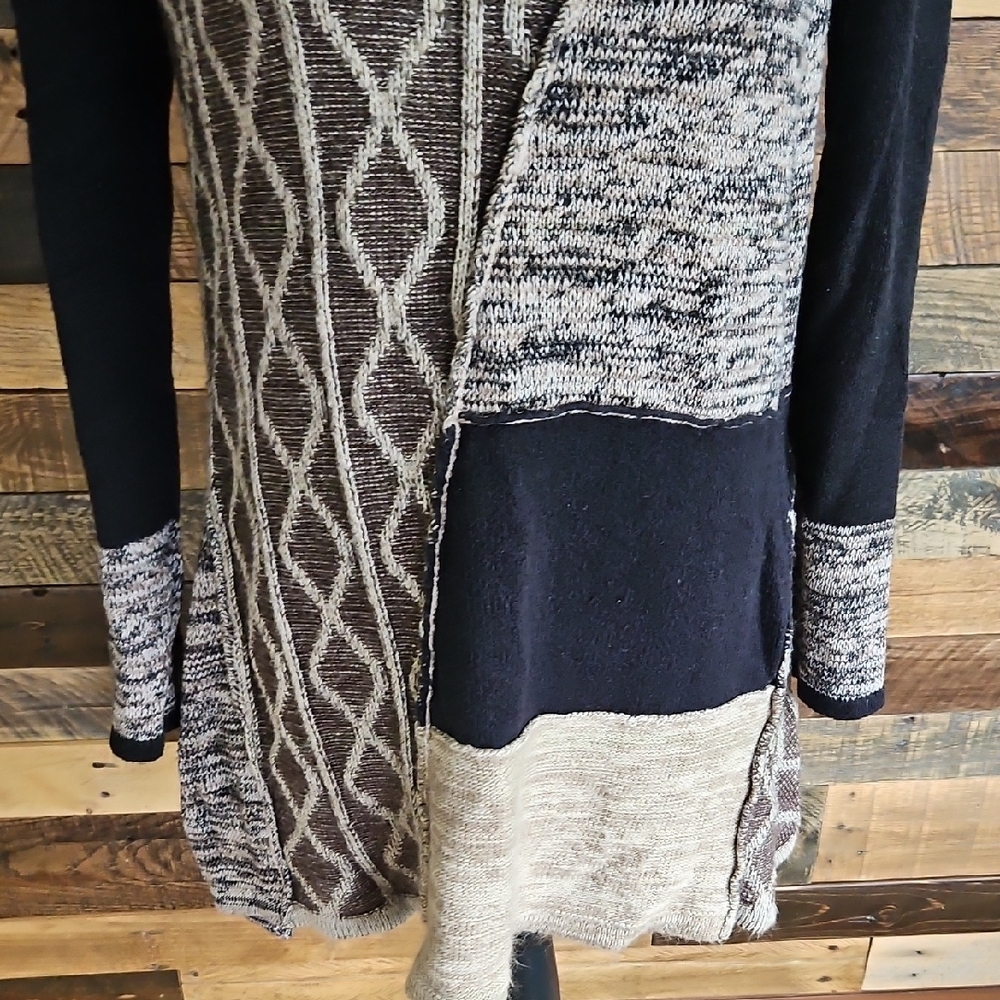 Style & Co. Women's Patchwork Sweater - Black, Gray, Cream - Picture 4 of 9